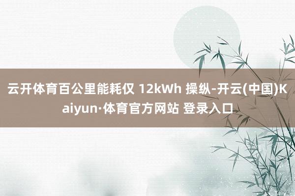 云开体育百公里能耗仅 12kWh 操纵-开云(中国)Kaiyun·体育官方网站 登录入口
